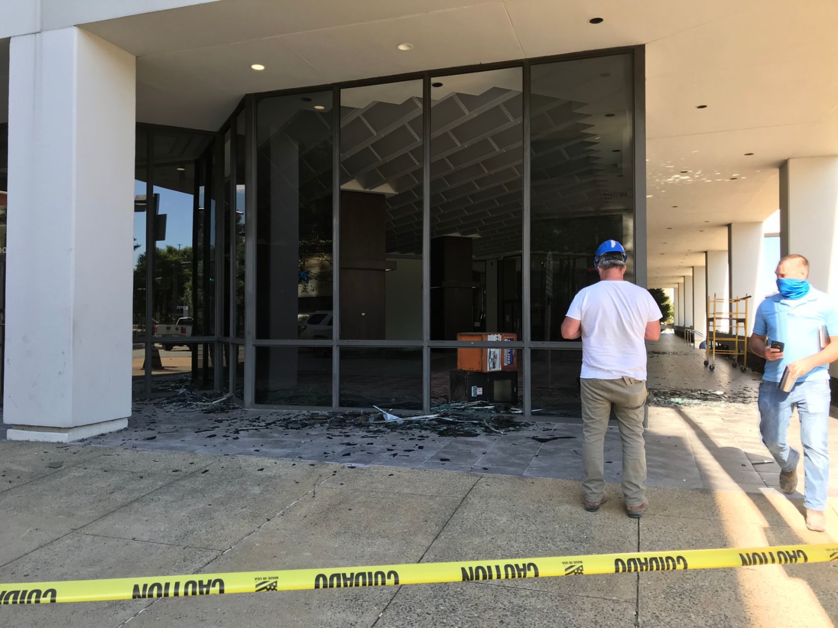 Downtown Greensboro damage - former Bank of America building